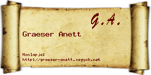 Graeser Anett névjegykártya